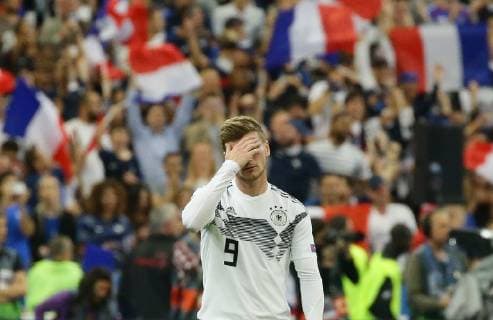 Paris , Fußball Nations League Frankreich vs. Deutschland , Timo Werner ( GER ) DFB regulations prohibit any use of photographs as image sequences and or quasi-video