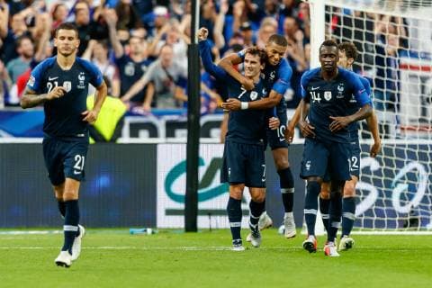 Sport Bilder des Tages Paris, France, 16.10.2018, UEFA Nations League, League A, Group 1, Frankreich - Deutschland jubel, Torjubel um Antoine Griezmann (FRA) nach dem treffer zum 2:1 ( DeFodi048