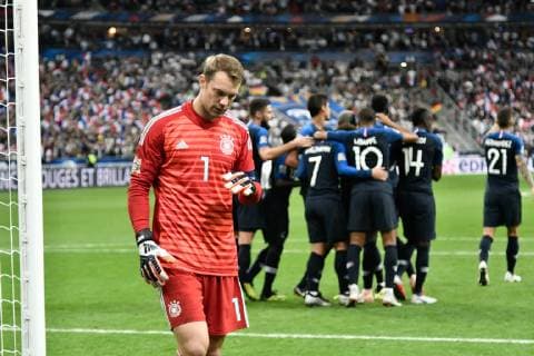 Penalty but et joie Antoine Griezmann (fr) FOOTBALL : France vs Allemagne - 4eme Tour Ligue des Nations - Saint-Denis - 16 10 2018 ThierryBreton Panoramic 