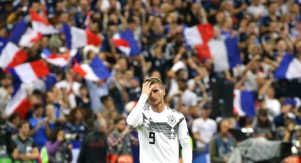 Paris , Fußball Nations League Frankreich vs. Deutschland , Timo Werner ( GER ) DFB regulations prohibit any use of photographs as image sequences and or quasi-video