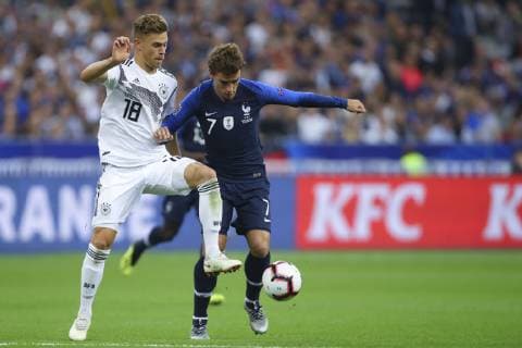 Joshua Kimmich (Allemagne) vs Antoine Griezmann (France) FOOTBALL : France vs Allemagne - Ligue des Nations - 16 10 2018 GwendolineLeGoff Panoramic 