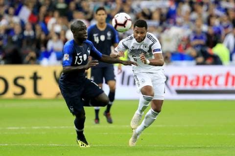 GNABRY Serge Team Deutschland mit KANTE UEFA Nation League 2018 Spiel Frankreich - Deutschland 2 : 1 in Stade de France am 16. Oktober 2018 in Paris DFB regulations prohibit any use of photographs as image sequences and or quasi-video