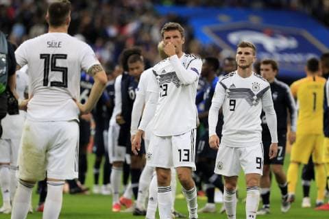 MUELLER Thomas Team Deutschland UEFA Nation League 2018 Spiel Frankreich - Deutschland 2 : 1 in Stade de France am 16. Oktober 2018 in Paris DFB regulations prohibit any use of photographs as image sequences and or quasi-video