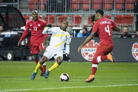 Fußball, Nations League, Kanada - Dominica October 16, 2018 - Toronto, Ontario, Canada - Canada MNT vs Dominica Nations League qualifier Game at BMO Field 5-0. IN PICTURE: JLIAN WADE Canada MNT vs Dominica - Nations League qualifier - ZUMAm154 20181016_zap_m154_006 Copyright: xAngelxMarchinix