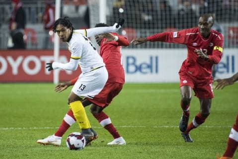 Fußball, Nations League, Kanada - Dominica October 16, 2018 - Toronto, Ontario, Canada - Canada MNT vs Dominica Nations League qualifier Game at BMO Field 5-0. IN PICTURE: ANFERNEE FREDERICK Canada MNT vs Dominica - Nations League qualifier - ZUMAm154 20181016_zap_m154_010 Copyright: xAngelxMarchinix