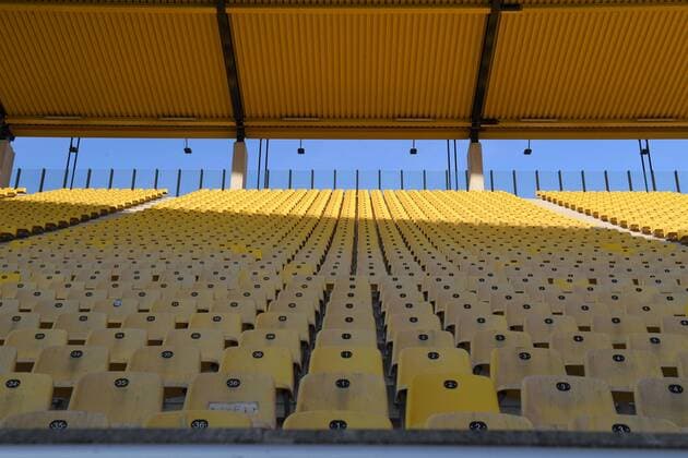 Fußball, Stadiongeschichte Alemannia Aachen 15.10.2018, Fussball GER, Saison 2018 2019, Testspiel, Alemannia Aachen - Borussia Dortmund 0:4, Sitzschalen im Aachener Tivoli Stadion