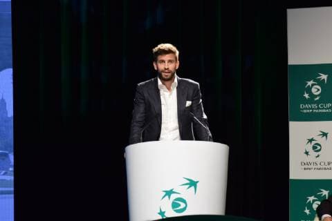 Sport Bilder des Tages Tennis, DavisCup Pressetermin in Madrid Presentacion de la Copa Davis en Madrid Madrid, Spain 17-10-18 Gerard Pique Presentation of Davis Cup in Madrid
