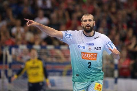 SG Flensburg-Handewitt vs SC Magdeburg, Handball, DHB-Pokal, Achtelfinale, 17.10.18 Jubel Torjubel bei Zeljko Musa (SC Magdeburg, 02)