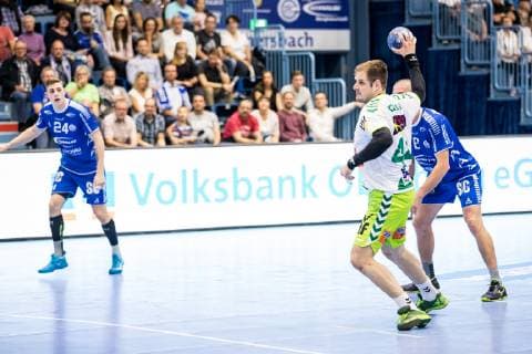 DHB-Pokal; VfL Gummersbach - FRISCH AUF! Goeppingen; 17.10.2018, SCHWALBE arena Gummersbach Kresimir Kozina ( 44, Frisch Auf! Goeppingen), DHB-Pokal VfL Gummersbach - SG BBM Bietigheim; Gummersbach, Schwalbe arena