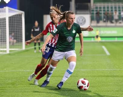 VfL vs Atletico Madrid, CL Wolfsburg, Deutschland. 17.10.2018, FUßBALL - VfL Wolfsburg vs Atletico Madrid, Champions League, Achtelfinale, Saison 2015-2016, Volkswagen Arena. Bild zeigt: Noelle Maritz (VfL Wolfsburg) Wolfsburg