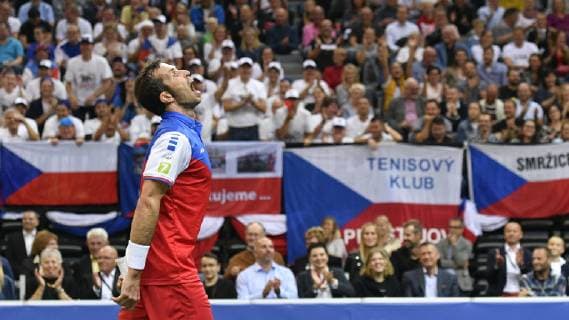 Czech tennis player Radek Stepanek reacts during the farewell party ending his career in Prague, Czech Republic, October 18, 2018. (CTKxPhoto MichalxKamaryt). CTKPhotoP201810180958101  _KMT3231