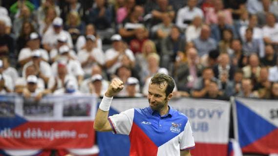 Sport Bilder des Tages Czech tennis player Radek Stepanek gestures during the farewell party ending his career in Prague, Czech Republic, October 18, 2018. (CTKxPhoto MichalxKamaryt). CTKPhotoP201810180979201  _KMT3392