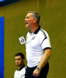 Trainer Kay Rothenpieler (Hamm) Handball 2.Liga 2018 19 EHV Aue - ASV Hamm-Westfalen 26:26 am 18.10.2018 EHV Aue - ASV Hamm-Westfalen
