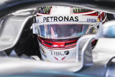 AUSTIN, TX - OCTOBER 18: Mercedes driver Lewis Hamilton (44) of Great Britain looks on prior to afternoon practice for the F1 United States Grand Prix on October 18, 2018, at Circuit of the Americas in Austin, TX. (Photo by John Crouch Icon Sportswire) AUTO: OCT 18 F1 - United States Grand Prix Icon18101833471 EDITORIAL USE ONLY