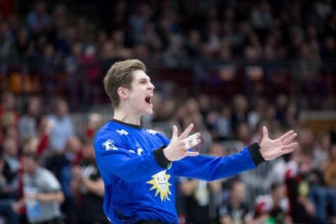 Luebbecke, Deutschland 20.10.2018: 2. HBL - 2018 2019 - TuS-N-Luebbecke vs. HBW Balingen-Weilstetten Torwart Joel Birlehm (Luebbecke) Luebbecke Nordrhein-Westfalen Deutschland Merkur Arena