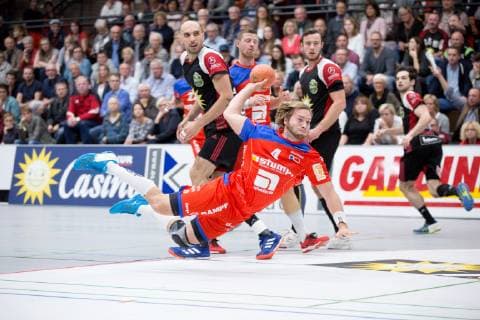 Luebbecke, Deutschland 20.10.2018: 2. HBL - 2018 2019 - TuS-N-Luebbecke vs. HBW Balingen-Weilstetten (M) Christoph Foth (Balingen-Weilstetten) Luebbecke Nordrhein-Westfalen Deutschland Merkur Arena