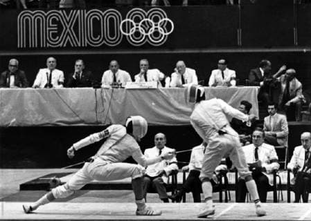 October 20, 2018 - EUM20181020DEP45.JPG .CIUDAD DE MEXICO. OlympicOlimpicos-1968. En los Juegos Olimpicos de Mexico 68, la esgrimista Pilar Roldan conquisto la medalla de plata en florete individual, la segunda para nuestro pais durante las Olimpiadas de ese ano. Foto: Archivo Agencia EL UNIVERSALEELG Latin News: October 20, 2018 Copyright: xElxUniversalx