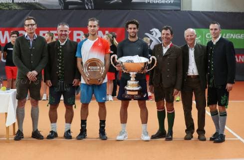 Wolffkran Open Feature, Siegerehrung, Praesentation mit Sieger Filippo Baldi (ITA) und Finalist Gleb Sakharov (FRA) Tennis - Wolffkran Open - ATP Tennis Herren Challenger - TC Ismaning - Ismaning - Bavaria - Germany - 21 October 2018. Copyright: xJuergenxHasenkopfx