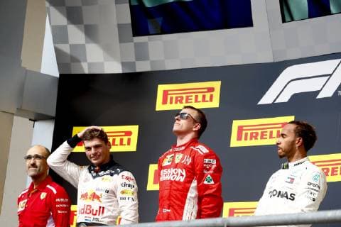 Motorsports: FIA Formula One World Championship WM Weltmeisterschaft 2018; Grand Prix; United States, FORMULA 1 PIRELLI 2018 UNITED STATES GRAND PRIX , Circuit of The Americas 7 Kimi Raikkonen (FIN, Scuderia Ferrari), 33 Max Verstappen (NDL, Red Bull Racing), 44 Lewis Hamilton (GBR, Mercedes AMG Petronas F1 Team), Austin United States