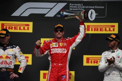 Photo4 LaPresse 21 10 2018 Austin, USA Grand Prix Formula One USA 2018 In the pic: Podium, winner Kimi Raikkonen (FIN) Scuderia Ferrari SF71H  Copyright: xPhoto4 LaPressex