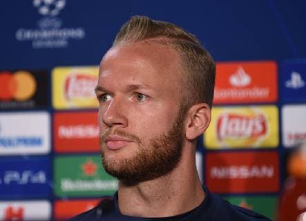 22.10.2018, xmeix, Fussball UEFA Champions League, Pressekonferenz Abschlusstraining TSG 1899 Hoffenheim - Olympique Lyon, emspor, v.l. Kevin Vogt (TSG 1899 Hoffenheim) DFL DFB REGULATIONS PROHIBIT ANY USE OF PHOTOGRAPHS as IMAGE SEQUENCES and or QUASI-VIDEO Sinsheim
