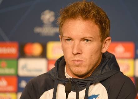 22.10.2018, xmeix, Fussball UEFA Champions League, Pressekonferenz Abschlusstraining TSG 1899 Hoffenheim - Olympique Lyon, emspor, v.l. Hoffenheims Trainer Julian Nagelsmann DFL DFB REGULATIONS PROHIBIT ANY USE OF PHOTOGRAPHS as IMAGE SEQUENCES and or QUASI-VIDEO Sinsheim