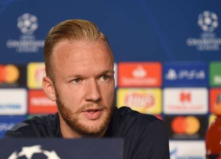 22.10.2018, xmeix, Fussball UEFA Champions League, Pressekonferenz Abschlusstraining TSG 1899 Hoffenheim - Olympique Lyon, emspor, v.l. Kevin Vogt (TSG 1899 Hoffenheim) DFL DFB REGULATIONS PROHIBIT ANY USE OF PHOTOGRAPHS as IMAGE SEQUENCES and or QUASI-VIDEO Sinsheim