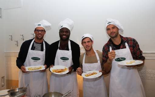 TENNIS - ATP Tennis Herren Erste Bank Open VIENNA,AUSTRIA,22.OCT.18 - TENNIS - ATP World Tour, Erste Bank Open. Image shows Mike Bryan (USA), Frances Tiafoe (USA), Diego Schwartzman (ARG) and Grigor Dimitrov (BUL). GEPAxpictures xPhilippxBrem