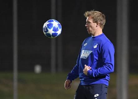 22.10.2018, xmeix, Fussball UEFA Champions League, Pressekonferenz Abschlusstraining TSG 1899 Hoffenheim - Olympique Lyon, emspor, v.l. Hoffenheims Trainer Julian Nagelsmann (TSG 1899 Hoffenheim) DFL DFB REGULATIONS PROHIBIT ANY USE OF PHOTOGRAPHS as IMAGE SEQUENCES and or QUASI-VIDEO Sinsheim