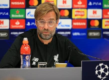 23rd October 2018, Anfield, Liverpool, England; UEFA Champions League football, Liverpool versus Red Star Belgrade press conference PK Pressekonferenz Liverpool manager Jurgen Klopp answers a question during the press conference ahead of tomorrow s group match  ActionPlus12072417 DavidxBlunsden
