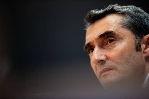 FC Barcelona Barca s head coach Ernesto Valverde attends a press conference PK Pressekonferenz in Barcelona, Catalonia, Spain, 23 October 2018, on the eve of the UEFA Champions League group B soccer match between FC Barcelona and Internazionale at Camp Nou Stadium. FC Barcelona s press conference !ACHTUNG: NUR REDAKTIONELLE NUTZUNG!  Copyright: xEnricxFontcubertax GRAF3075 20181023-636759140697292936