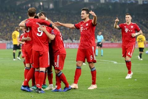 Jubel nach dem 0:2 von Robert Lewandowski (FC Bayern Muenchen 9), AEK Athen vs. FC Bayern Muenchen, Fussball, Champions League Gruppenphase, 23.10.2018 AEK Athen vs. FC Bayern Muenchen, Fussball, Champions League Gruppenphase, 23.10.2018 Athen Copyright: xLanger Eibner-Pressefotox EP_HLR
