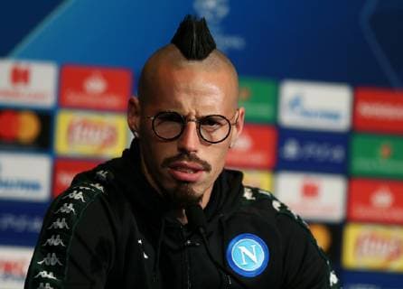 October 23, 2018 - Paris, France - SSC Napoli press conference PK Pressekonferenz : UEFA Champions League Group C .Napoli captain Marek Hamsik at Parc des Princes in Paris, France on October 23, 2018. SSC Napoli Training Session And Press Conference  - ZUMAn230 20181023_zaa_n230_280 Copyright: xMatteoxCiambellix