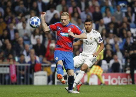 Soccer match between Real Madrid and Viktoria Plzen, of the Champions League 2018 2019, held at the Santiago Bernabeu stadium, in Madrid. (Photo: Jose Cuesta 261 Cordon Press). Casemiro