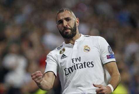Soccer match between Real Madrid and Viktoria Plzen, of the Champions League 2018 2019, held at the Santiago Bernabeu stadium, in Madrid. (Photo: Jose Cuesta 261 Cordon Press). Karim Benzema celebrates after scoring