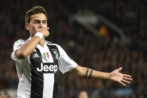 Photo LaPresse - Fabio Ferrari October 23, 2018 Manchester, United Kingdom soccer Manchester United ManU vs Juventus Fc - Uefa Champions League 2018 2019 - "Old Trafford" Stadium - Group H. In the pic:Dybala Paulo Exequiel (Juventus F.C.); celebrates after goal 0-1  Copyright: xFabioxFerrari LaPressex