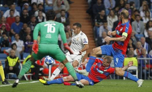 Soccer match between Real Madrid and Viktoria Plzen, of the Champions League 2018 2019, held at the Santiago Bernabeu stadium, in Madrid. (Photo: Jose Cuesta 261 Cordon Press). Lucas Vazquez