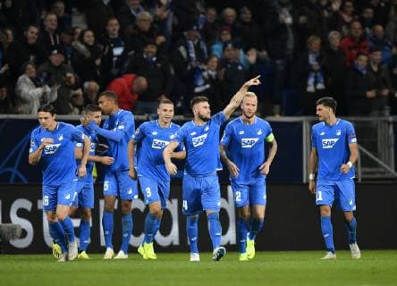 TOR zum 2:1 Andrej Kramaric TSG 1899 Hoffenheim Torjubel mit Ermin Bicakcic TSG 1899 Hoffenheim Gestik, Geste TSG 1899 Hoffenheim vs Olympique Lyon Champions League CL Gruppenphase 23.10.2018 DFL REGULATIONS PROHIBIT ANY USE OF PHOTOGRAPHS AS IMAGE SEQUENCES AND OR QUASI-VIDEO TSG 1899 Hoffenheim vs Olympique Lyon