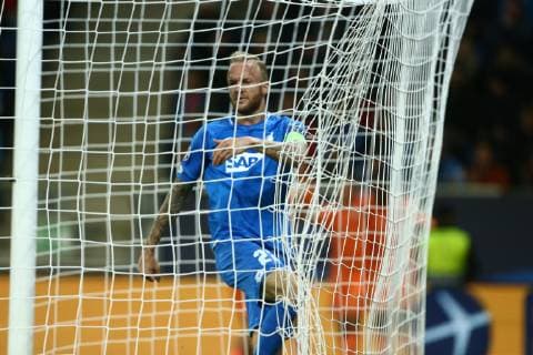 Kevin Vogt (TSG 1899 Hoffenheim) steht im Tor und aergert sich, TSG 1899 Hoffenheim vs Olympique Lyon, Fussball, Champions League, 23.10.2018 UEFA regulations prohibit any use of photographs as image sequences and or quasi-video. TSG 1899 Hoffenheim vs Olympique Lyon, Fussball, Champions League, 23.10.2018 Hoffenheim Copyright: xEIBNER AlexanderxNeisx EP_ANS