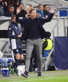 Sinsheim , Fußball Champions League TSG Hoffenheim vs. Olympique Lyon , Julian Nagelsmann ( Trainer Hoffenheim )