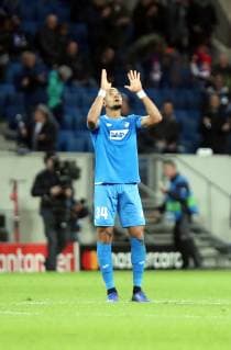 TSG 1899 Hoffenheim - Olympique Lyon Deutschland, Sinsheim, 23.10.2018, Fussball, UEFA Champions League, Saison 2018 2019, 3. Spieltag, TSG 1899 Hoffenheim - Olympique Lyon: Joelinton (TSG 1899 Hoffenheim); Jubel Tor 3:3 Joelinton.