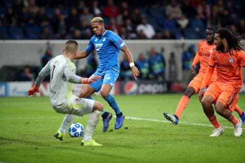 TSG 1899 Hoffenheim - Olympique Lyon Deutschland, Sinsheim, 23.10.2018, Fussball, UEFA Champions League, Saison 2018 2019, 3. Spieltag, TSG 1899 Hoffenheim - Olympique Lyon: Joelinton (TSG 1899 Hoffenheim); Tor 3:3 Joelinton.