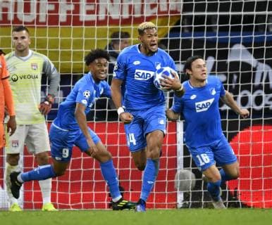 TOR zum 3:3 Joelinton TSG 1899 Hoffenheim Torjubel TSG 1899 Hoffenheim vs Olympique Lyon Champions League CL Gruppenphase 23.10.2018 DFL REGULATIONS PROHIBIT ANY USE OF PHOTOGRAPHS AS IMAGE SEQUENCES AND OR QUASI-VIDEO TSG 1899 Hoffenheim vs Olympique Lyon
