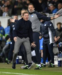 Trainer Coach Julian Nagelsmann TSG 1899 Hoffenheim total sauer auf Schiedsrichter Referee Undiano Mallenco (ESP) Gestik, Geste TSG 1899 Hoffenheim vs Olympique Lyon Champions League CL Gruppenphase 23.10.2018 DFL REGULATIONS PROHIBIT ANY USE OF PHOTOGRAPHS AS IMAGE SEQUENCES AND OR QUASI-VIDEO TSG 1899 Hoffenheim vs Olympique Lyon
