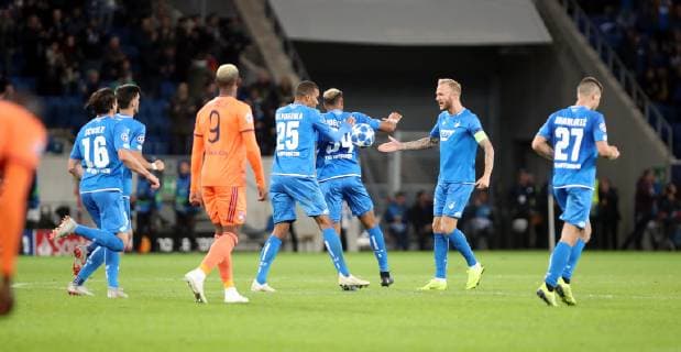 TSG 1899 Hoffenheim - Olympique Lyon Deutschland, Sinsheim, 23.10.2018, Fussball, UEFA Champions League, Saison 2018 2019, 3. Spieltag, TSG 1899 Hoffenheim - Olympique Lyon: mi. Joelinton (TSG 1899 Hoffenheim); Jubel Tor 3:3 Joelinton.
