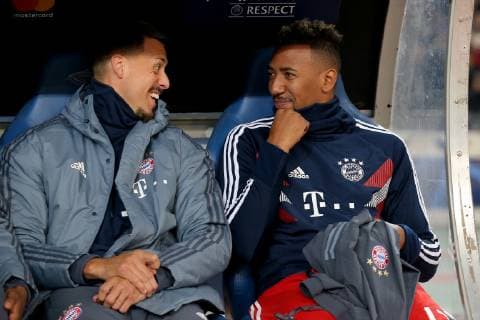 Sandro Wagner (FC Bayern Muenchen 2) Jerome Boateng (FC Bayern Muenchen 17) auf der Bank, AEK Athen vs. FC Bayern Muenchen, Fussball, Champions League Gruppenphase, 23.10.2018 AEK Athen vs. FC Bayern Muenchen, Fussball, Champions League Gruppenphase, 23.10.2018 Athen Copyright: xEIBNER HarryxLangerx EP_HLR