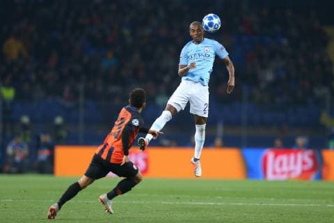 KHARKOV, UKRAINE - OCTOBER 23: Fernandinho of Manchester City in action during the Group F match of the UEFA Champions League between FC Shakhtar Donetsk and Manchester City at Metalist Stadium on October 23, 2018 in Kharkov, Ukraine.  Copyright: xOleksandrxOsipovx