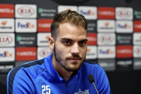 28.10.2018 Zuerich, Stadion Letzigrund Medienkonferenz vor dem Spiel FC Zuerich - Bayer Leverkusen. UEFA Europa League .Im Bild : Zuerichs Torhueter Yanick Brecher