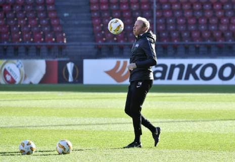 28.10.2018 Zuerich, Stadion Letzigrund FC Zuerich - Bayer Leverkusen. UEFA Europa League .Im Bild : Zuerichs Trainer Ludovic Magnin nach der Medienkonferenz