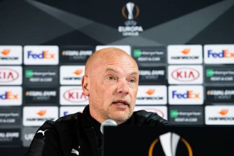 181024 Head coach Uwe Rösler of Malmö FF during a press conference PK Pressekonferenz ahead of the Europa league match between Sarpsborg 08 and Malmö FF on October 24, 2018 in Sarpsborg. Photo: Petter Arvidson BILDBYRN kod PA 92136 Copyright: PETTERxARVIDSON BB181024PA048